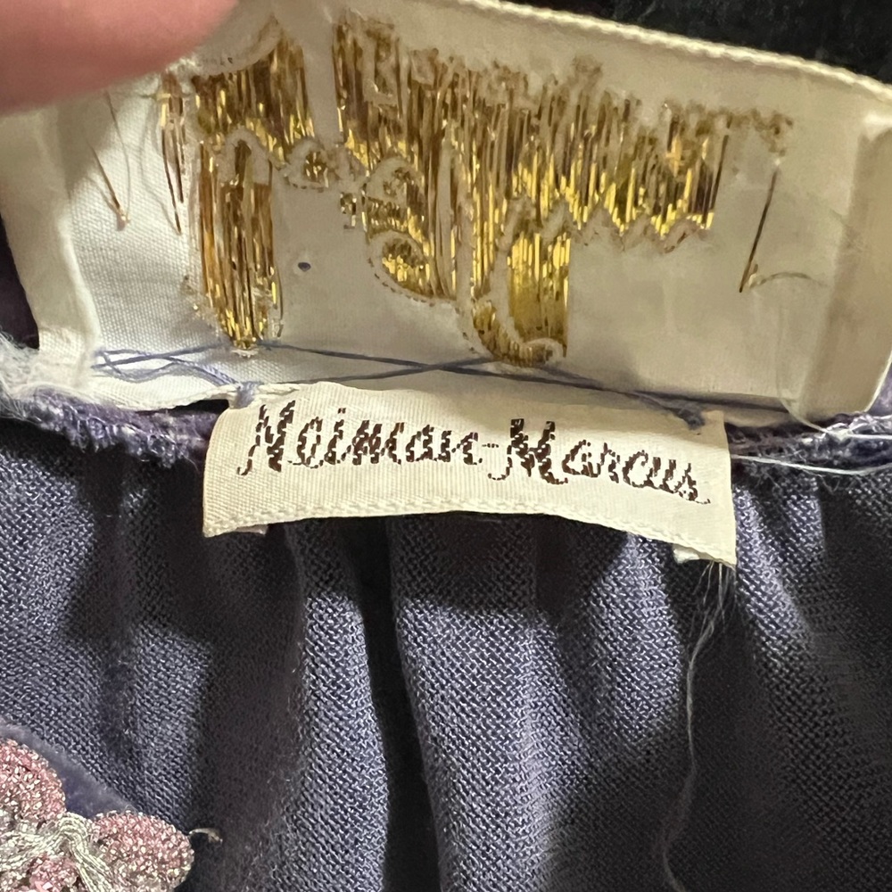 Lucie Ann Beverly Hills Vintage Retro lavender velvet dress pink sparkle M L - Picture 3 of 11